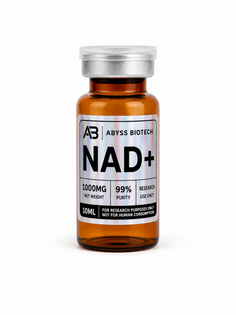 NAD+ 1000 mg research product in amber 10 ml vial